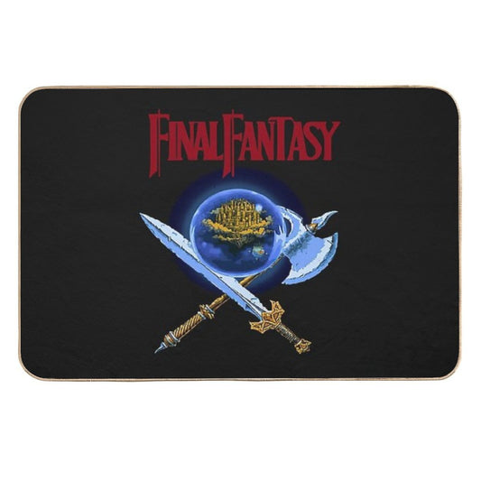 Final Fantasy NES Box Art Retro Video Game  Repositionable Bath Mat