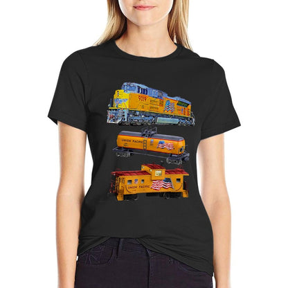 Freight Train Engine Tanker Caboose  Versatile T-Shirt