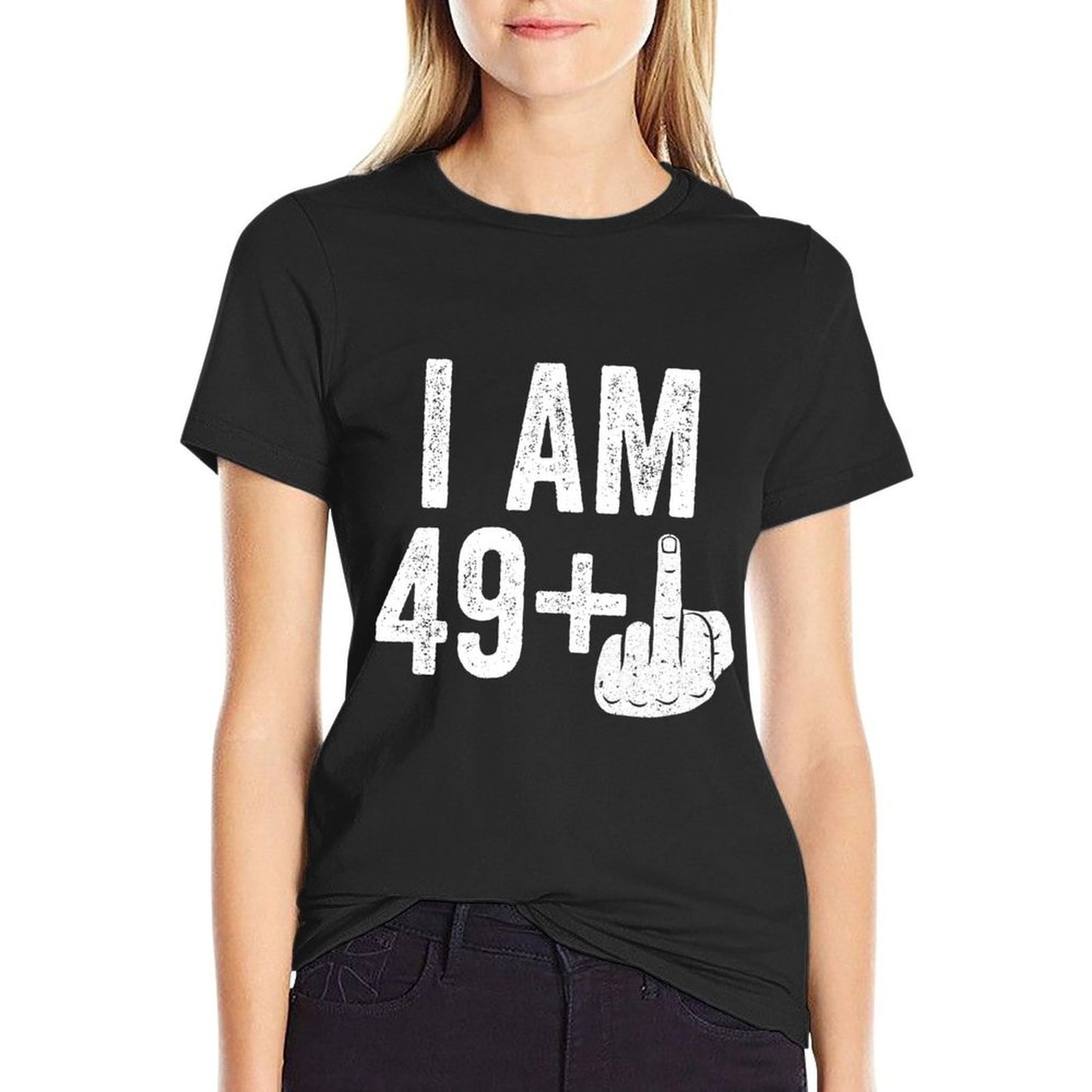 I Am 49 Plus Middle Finger Men Women 50th Birthday  Summer-ready Fabric T-Shirt