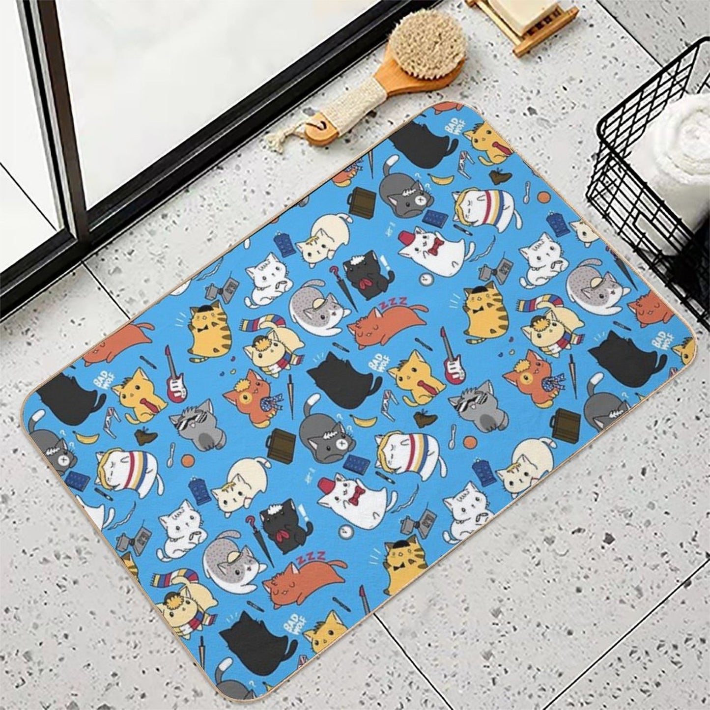 Time Lord Kittens  Slip-Resistant Bath Mat