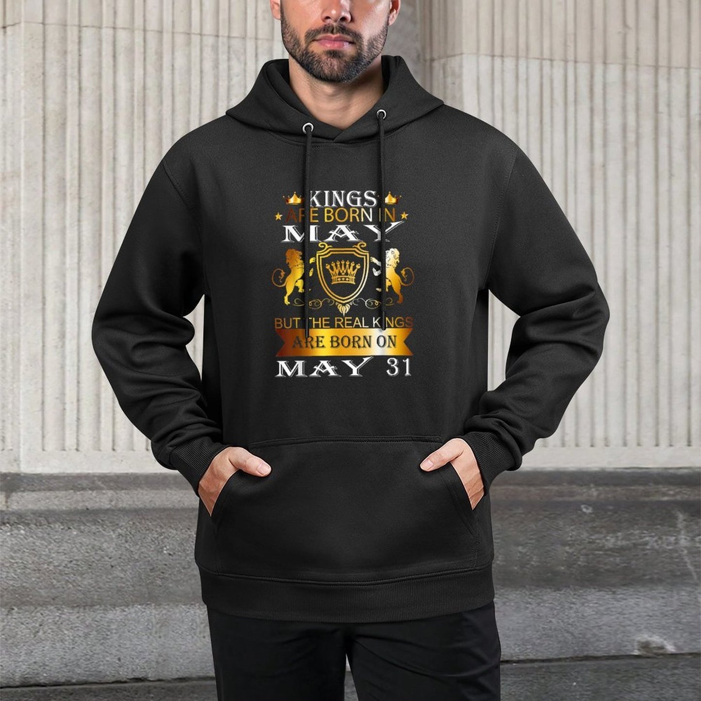 Kings Are Born On May 31st Birthday Bday Men Boy Kid Layering Staple Hoodie