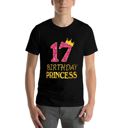 Crown 17th Birthday Princess Girl 17 Years Old Gifts  Graphic-printed T-Shirt