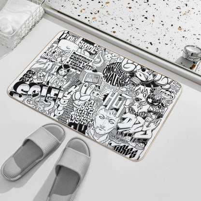 DzyMess No.9 Death & Taxes  Anti-Trip Bath Mat