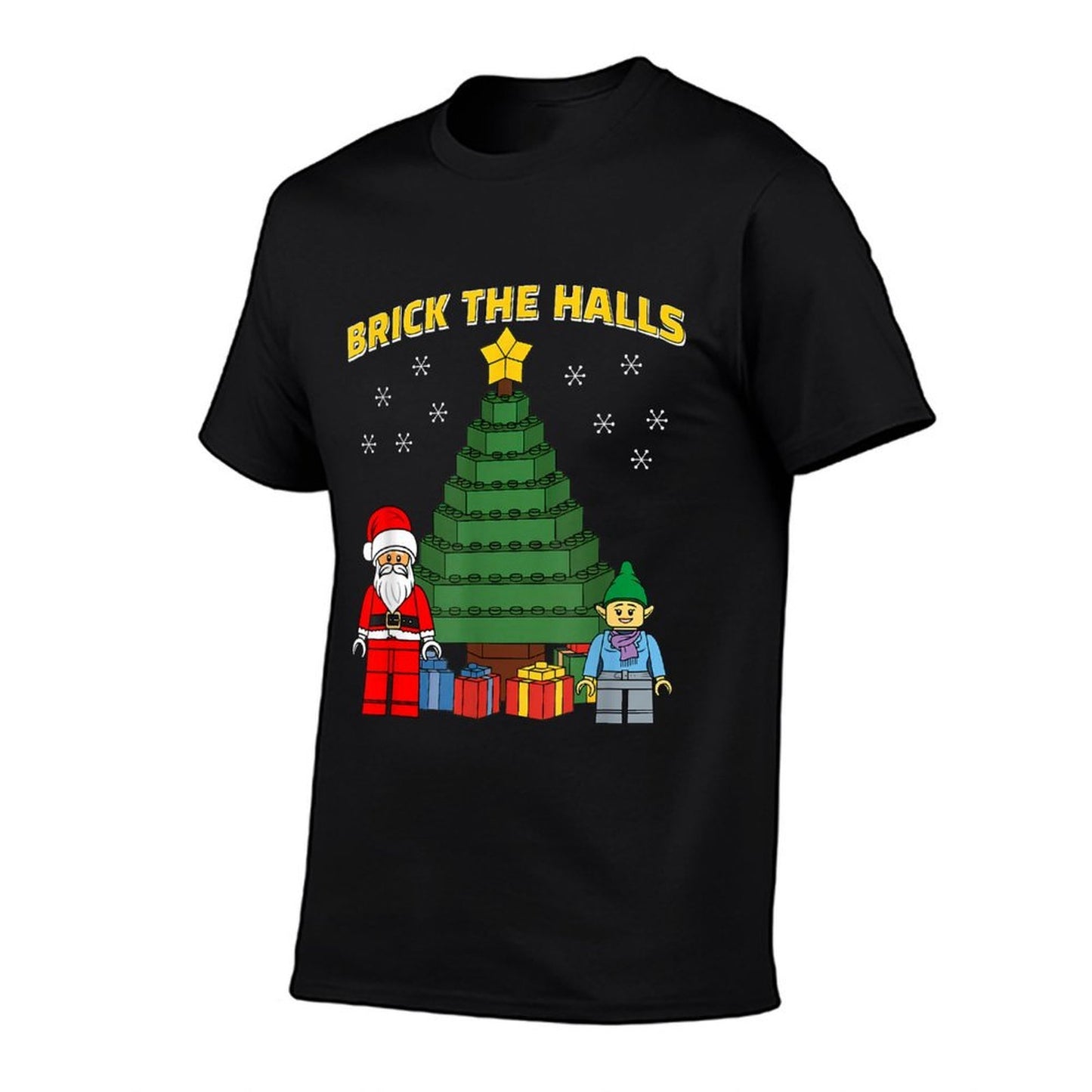 Christmas Building Bricks Brick The Halls Block Builder  Graphic-printed T-Shirt