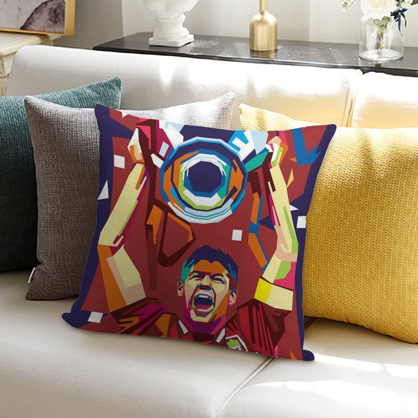 Steven Gerrard Champions 2005 Soft Fade-Resistant Throw Pillow