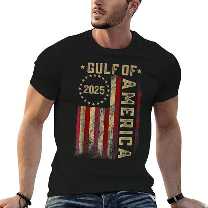 Gulf of USA America Funny USA Flag Durable T-Shirt