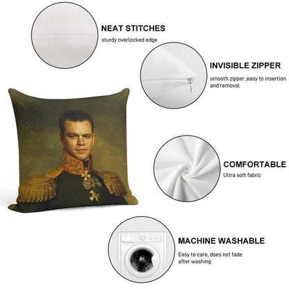 Matt Damon - Replaceface Soft Anti-Pilling Throw Pillow