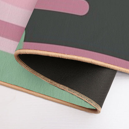 Art Deco Composition Pink And Green #2  Stain-Proof Bath Mat