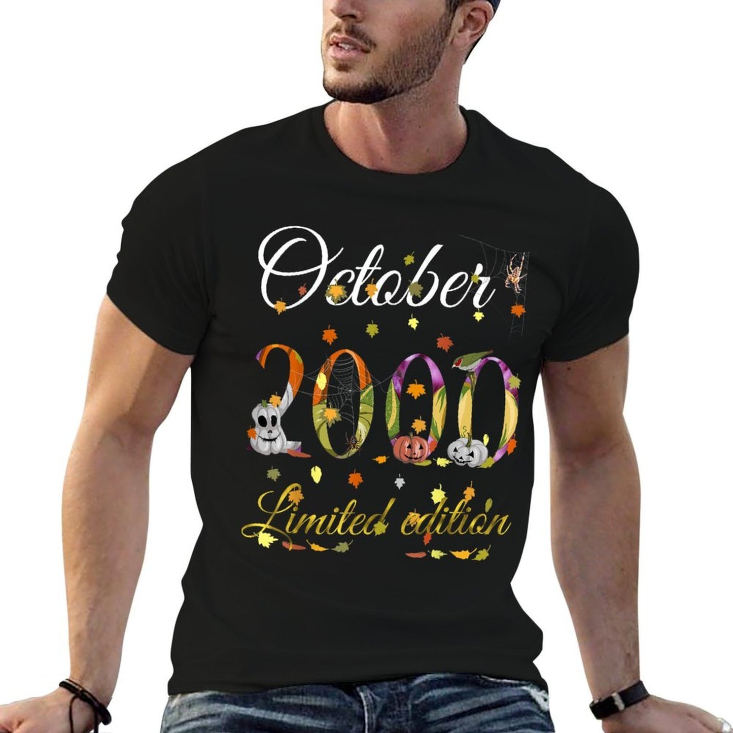 October 2000 21 Year Old Pumpkin Fall 21st Birthday Gift  Tagless Design T-Shirt