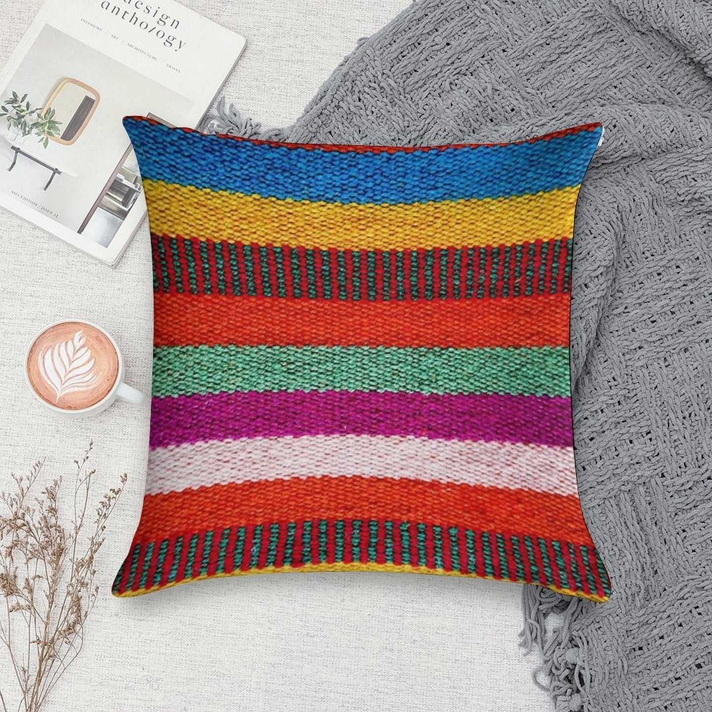 Peruvian Stripes Soft Durable Construction Throw Pillow