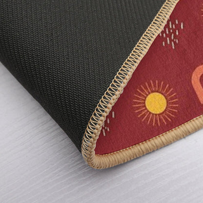 Boho Sun Abstract Line Drawing  Odorless Bath Mat