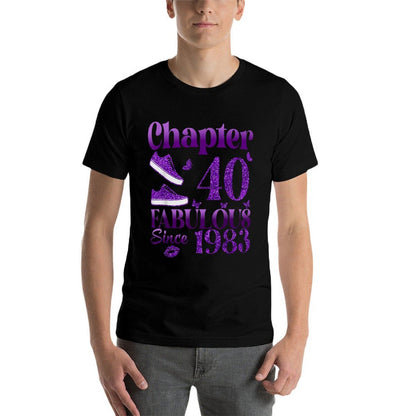 Chapter 40 Fabulous Since 1983 40Th Birthday Gift For Women  Ribbed Collar T-Shirt