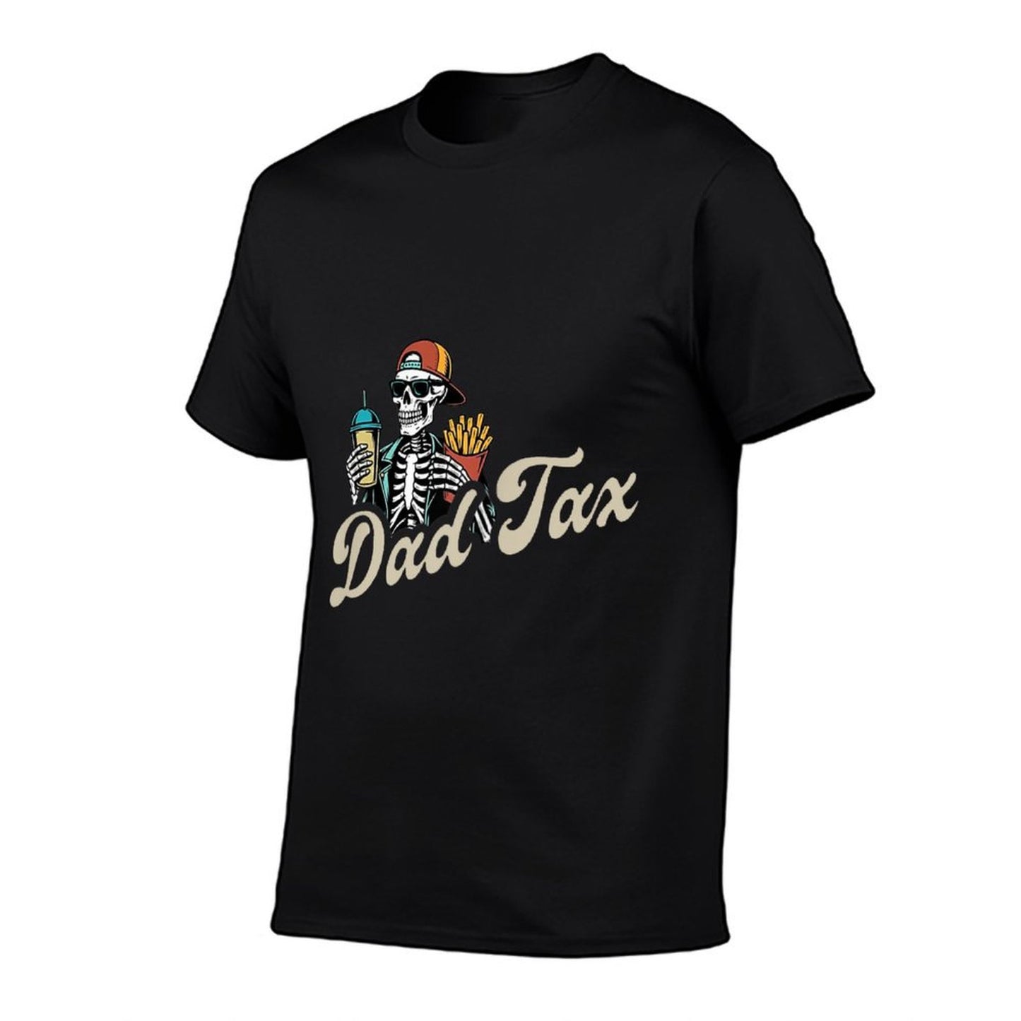 Dad Tax Making Sure Its Not Poison Skeleton (2 SIDES)  Ribbed Collar T-Shirt