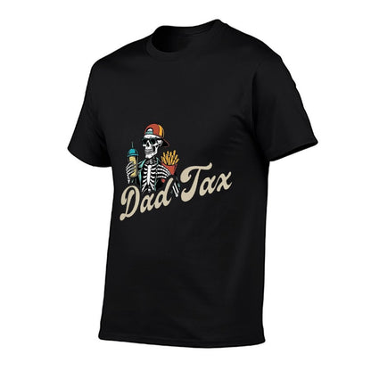 Dad Tax Making Sure Its Not Poison Skeleton (2 SIDES)  Ribbed Collar T-Shirt