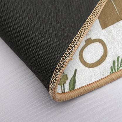 Vintage Selfcare Plants  Easy To Clean Bath Mat