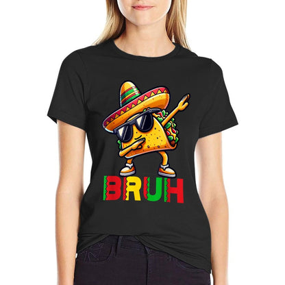 Mexican Food Dabbing Taco Bruh Cinco De Mayo Boys Girls  Quick-drying T-Shirt