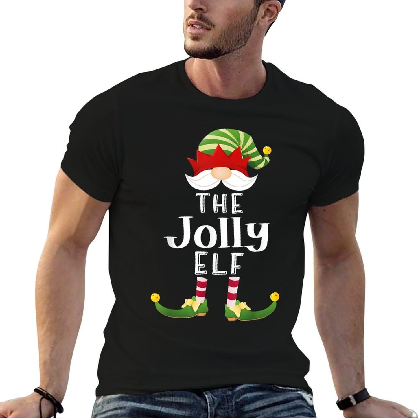 Jolly Elf Group Christmas Funny Pajama Party Comfortable T-Shirt