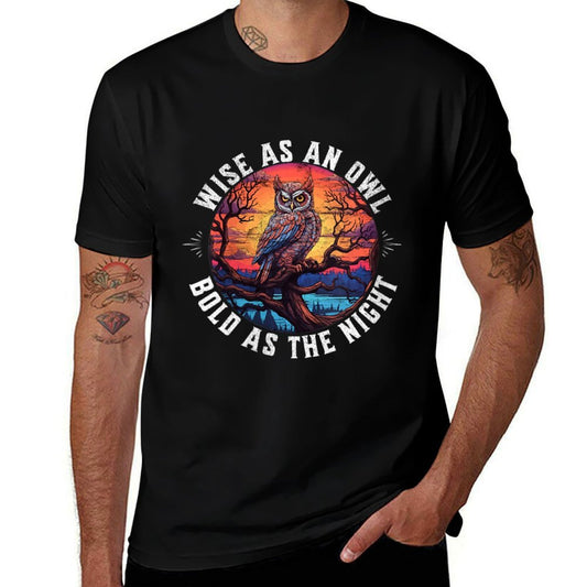 Womens Wise As An Owl Bold As The Night Majestic Twilight Wisdom  Moisture-wicking T-Shirt