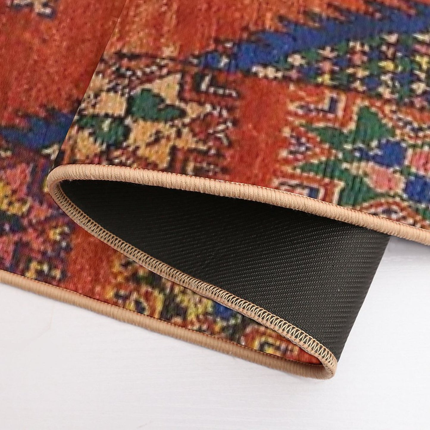 Traditional Vintage Moroccan Berber Artwork Design  Pet-Safe Bath Mat