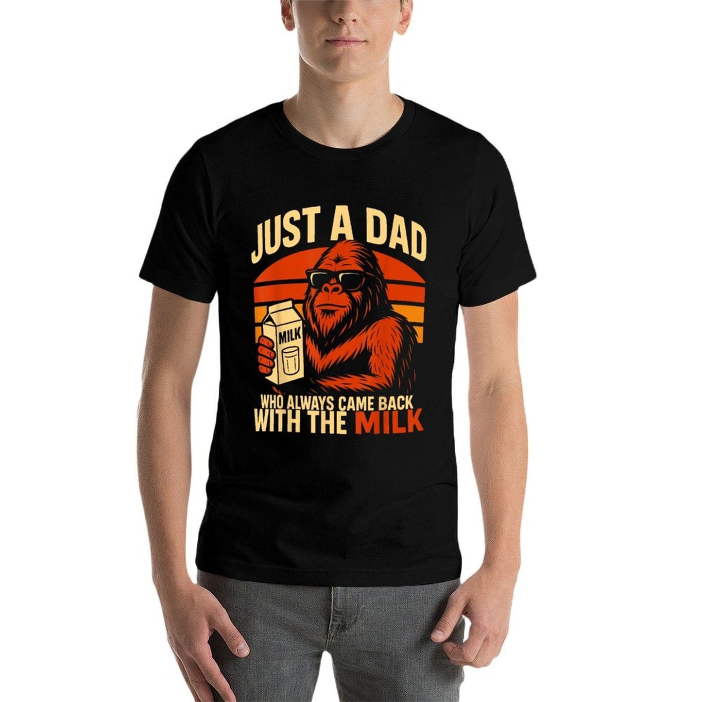 Bigfoot Papa Just A Dad Who Always Came Back With The Milk  Slim-fit Cut T-Shirt