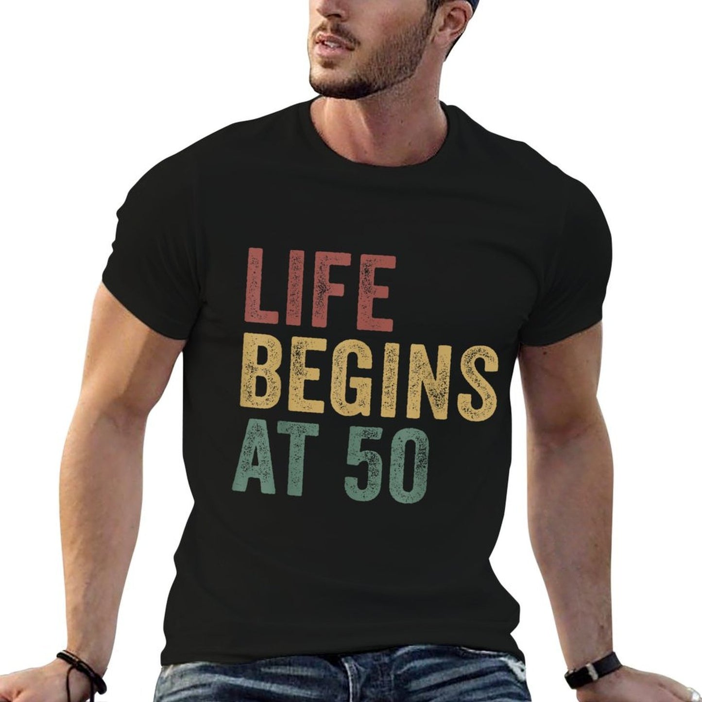 Life Begins At 50 Funny 50th Birthday  Soft T-Shirt
