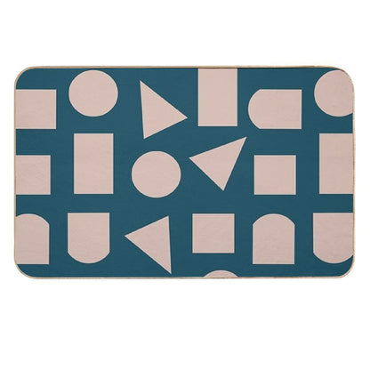 Modern, Geometric Shapes Pattern  Repositionable Bath Mat