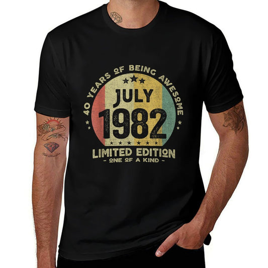 40 Years Old July 1982 Limited Edition 40th Birthday  Summer-ready Fabric T-Shirt