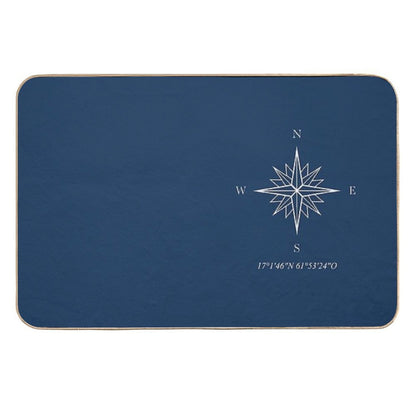 Compass Rose White  Odorless Bath Mat