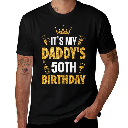 Father Papa It's My Daddy's 50th Birthday 1975 50 Years Old  Trendy Pattern T-Shirt