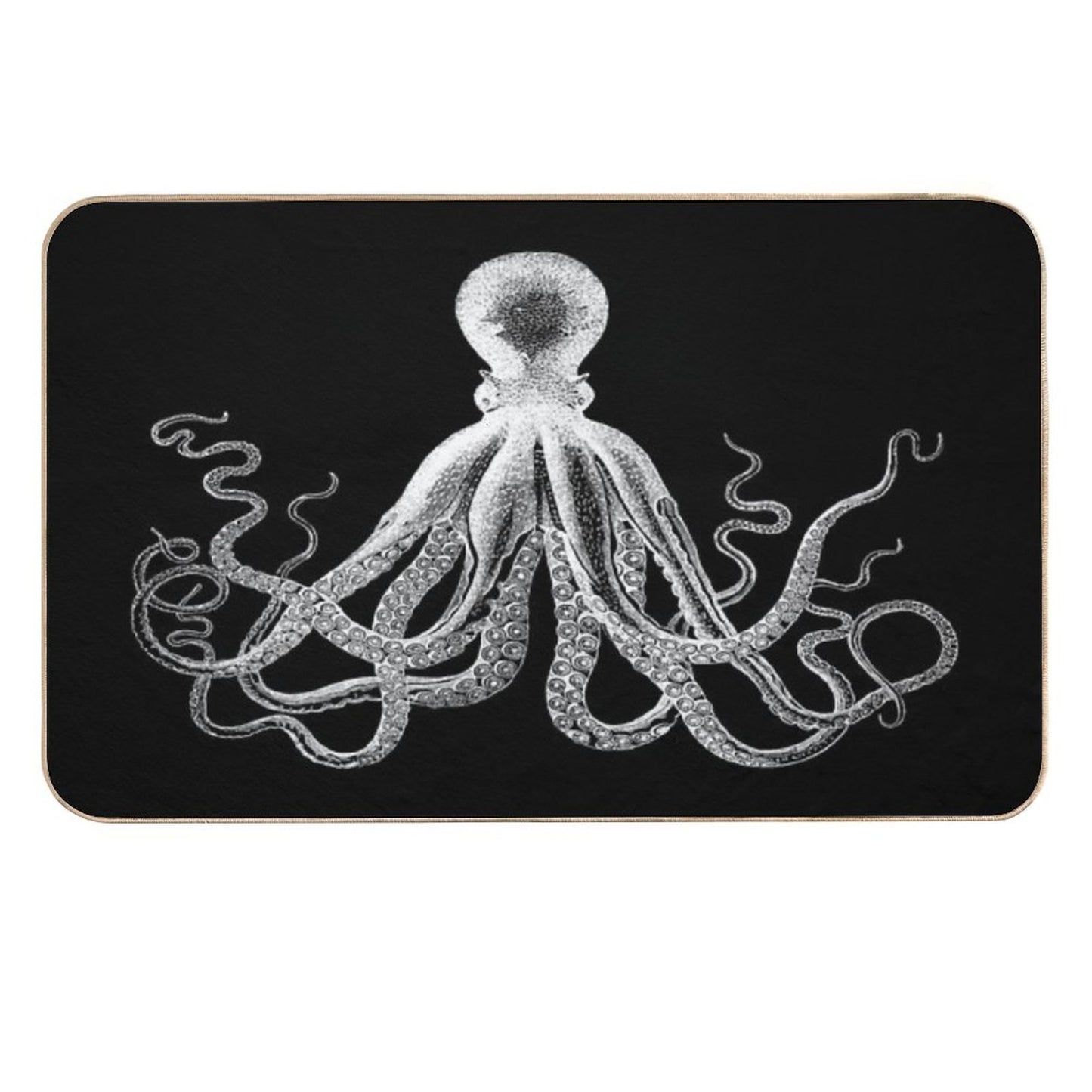 Octopus  Vintage Octopus  Tentacles  Sea Creatures  Nautical  Ocean  Sea  Beach  Black And White  Versatile Bath Mat