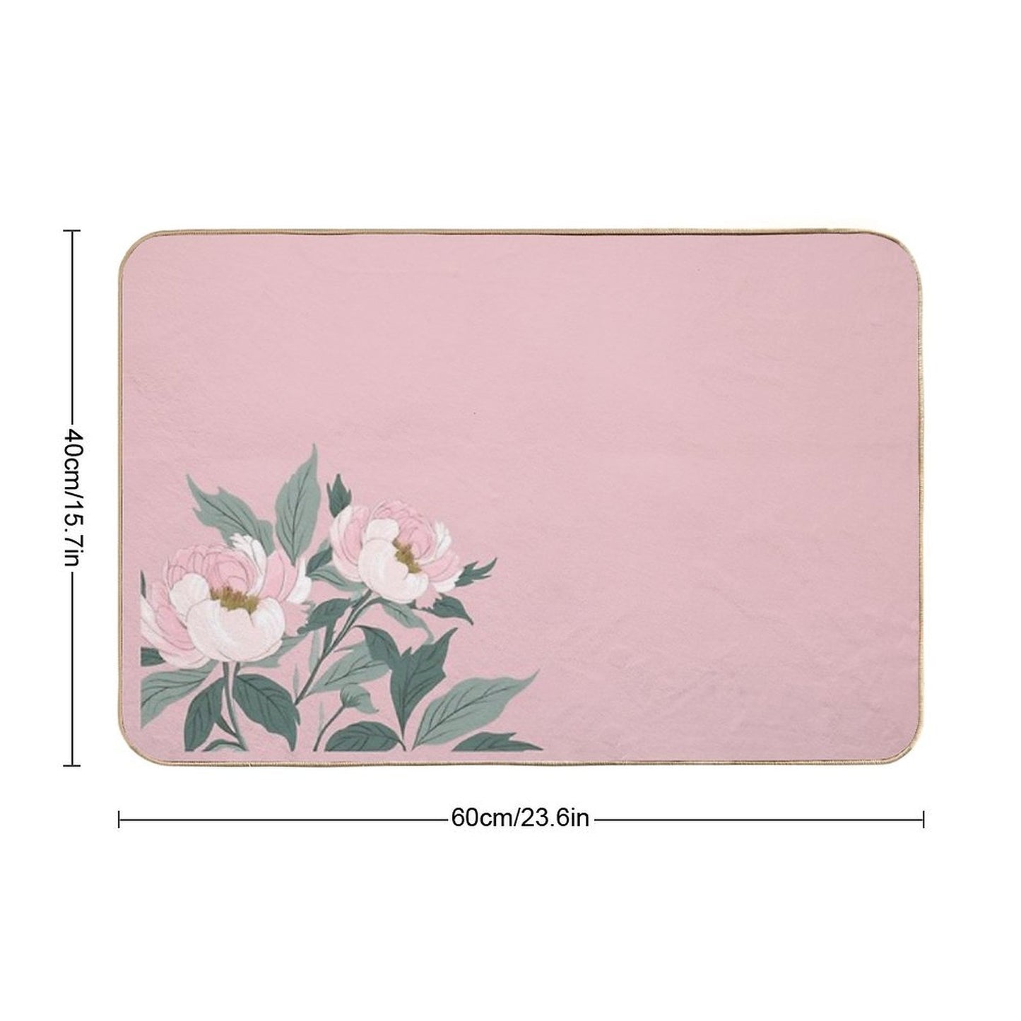 Pink Peony Elegance  Easy Maintenance Bath Mat