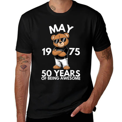 May 50th Birthday Men Women 1975 Awesome  Odor-resistant T-Shirt