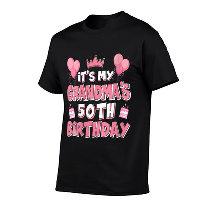 Womens Balloons It's My Grandma's 50th Birthday 1975 50 Years Old Comfortable T-Shirt
