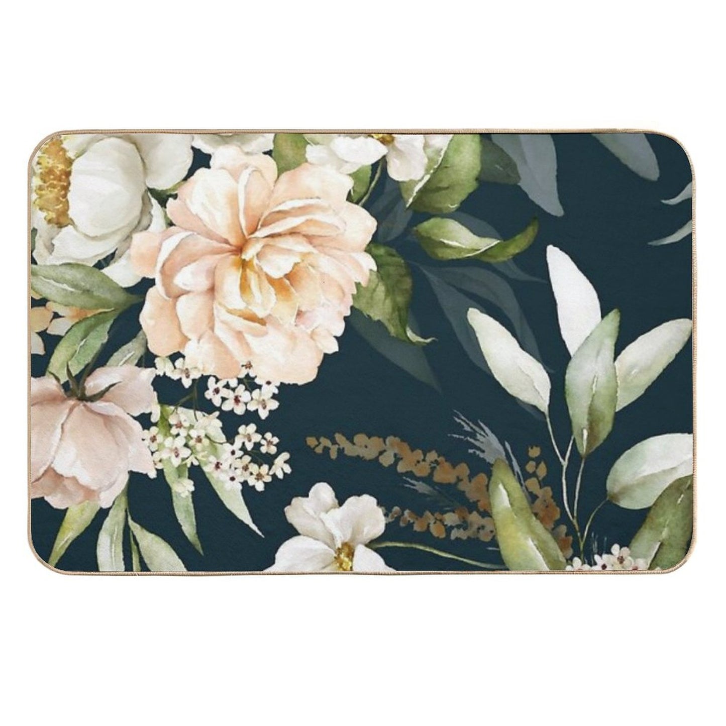 Wildflowers Floral Pattern  Absorbent Bath Mat