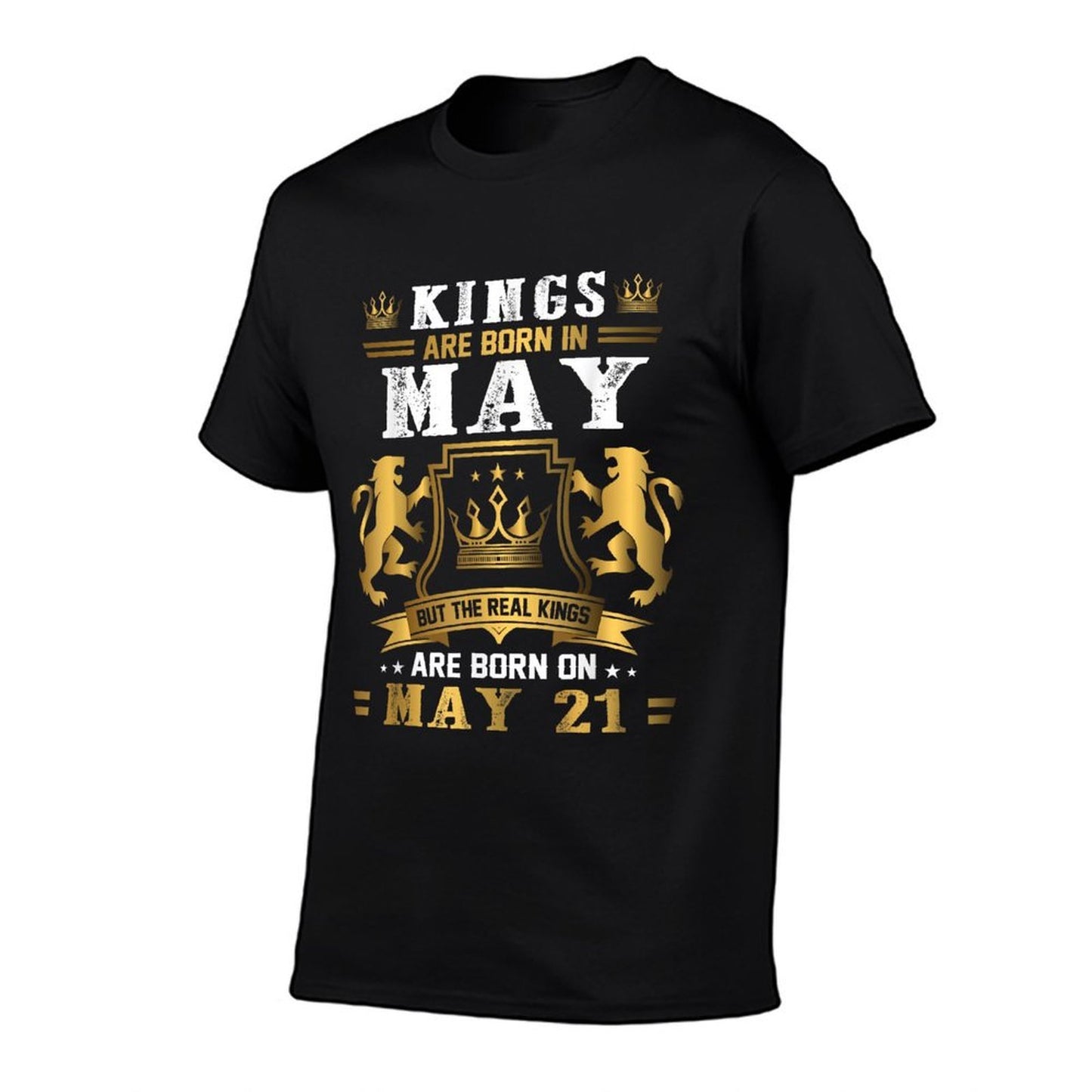 Real Kings Are Born On May 21st Birthday Gift  Rolled Sleeves T-Shirt