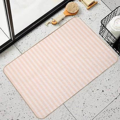 Blush Stripes, Peach Fuzz Durable Bath Mat