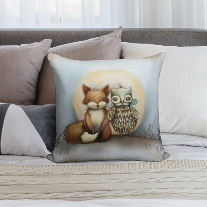 Fox And Owl Soft Durable Construction Throw Pillow