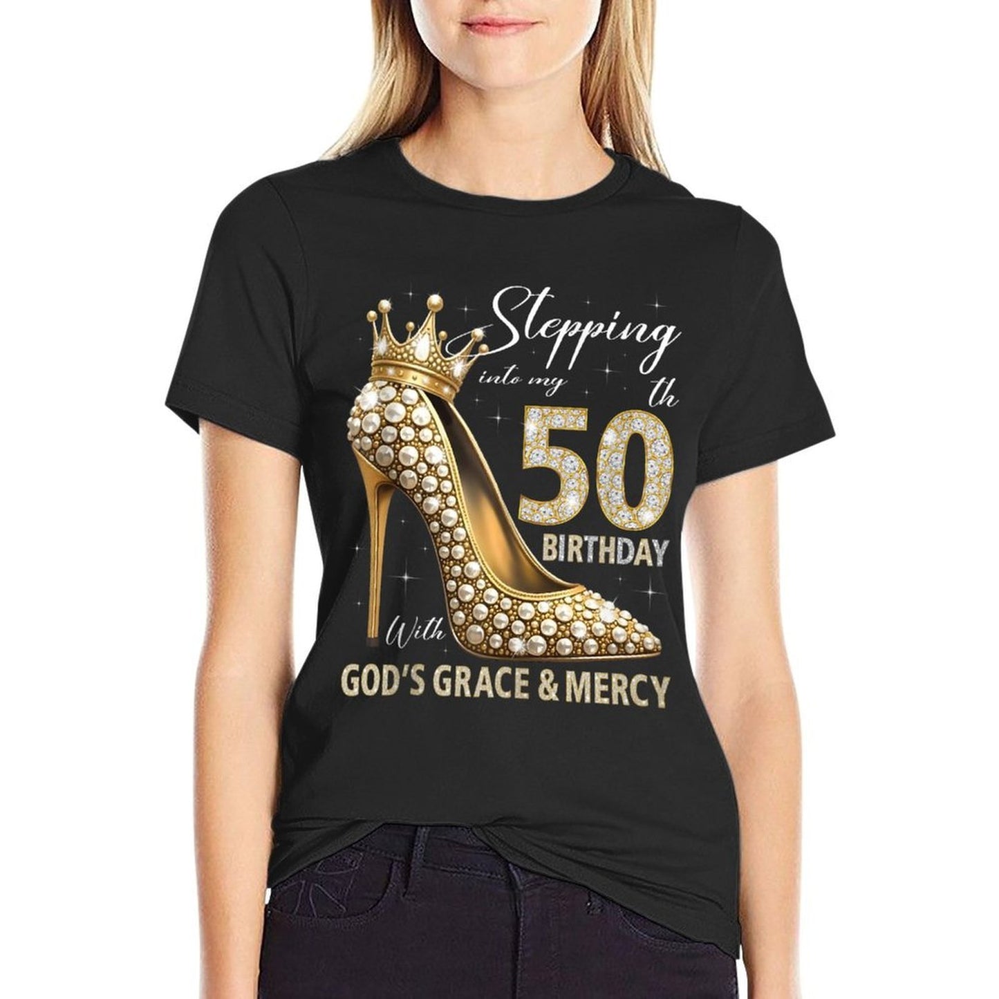 Stepping Into My 50th Birthday With God's Grace & Mercy  Classic T-Shirt