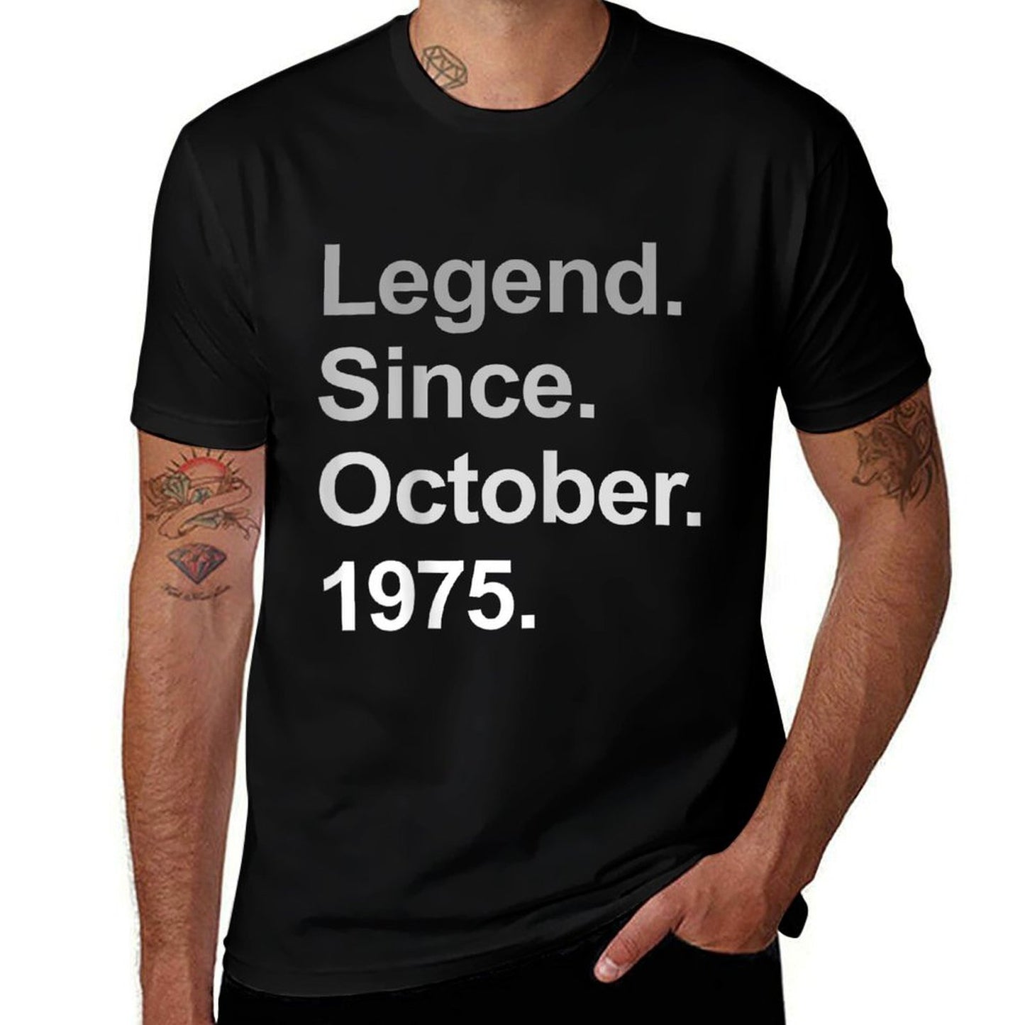 Legend Since October 1975 - Age 50th Years Old Birthday  Oversized Silhouette T-Shirt