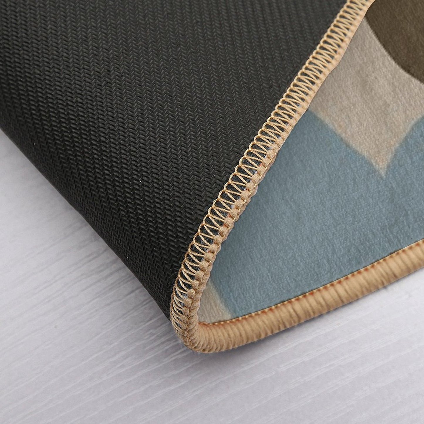 Iconic Retro Scandinavian Flowers in Blue And Brown  Versatile Bath Mat