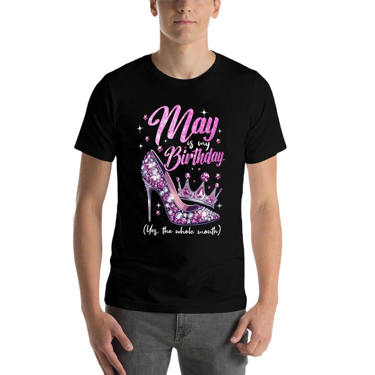 May Is My Birthday Yes The Whole Month  Oversized Silhouette T-Shirt
