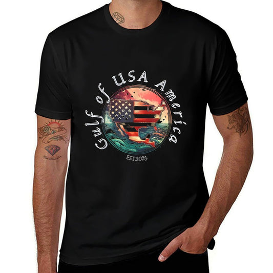 Gulf Of US America Est 2025 Retro Vintage Lightweight T-Shirt