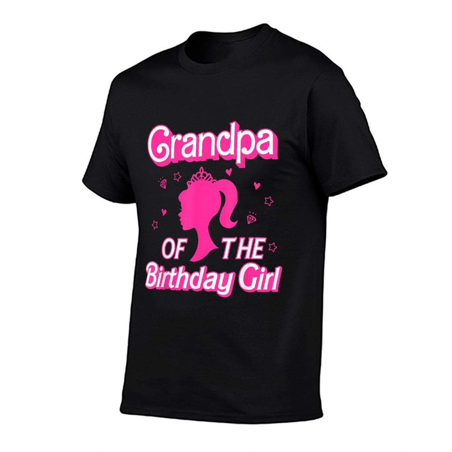 Grandpa of The Birthday Girl Fashion Doll Family Matching  Ribbed Collar T-Shirt