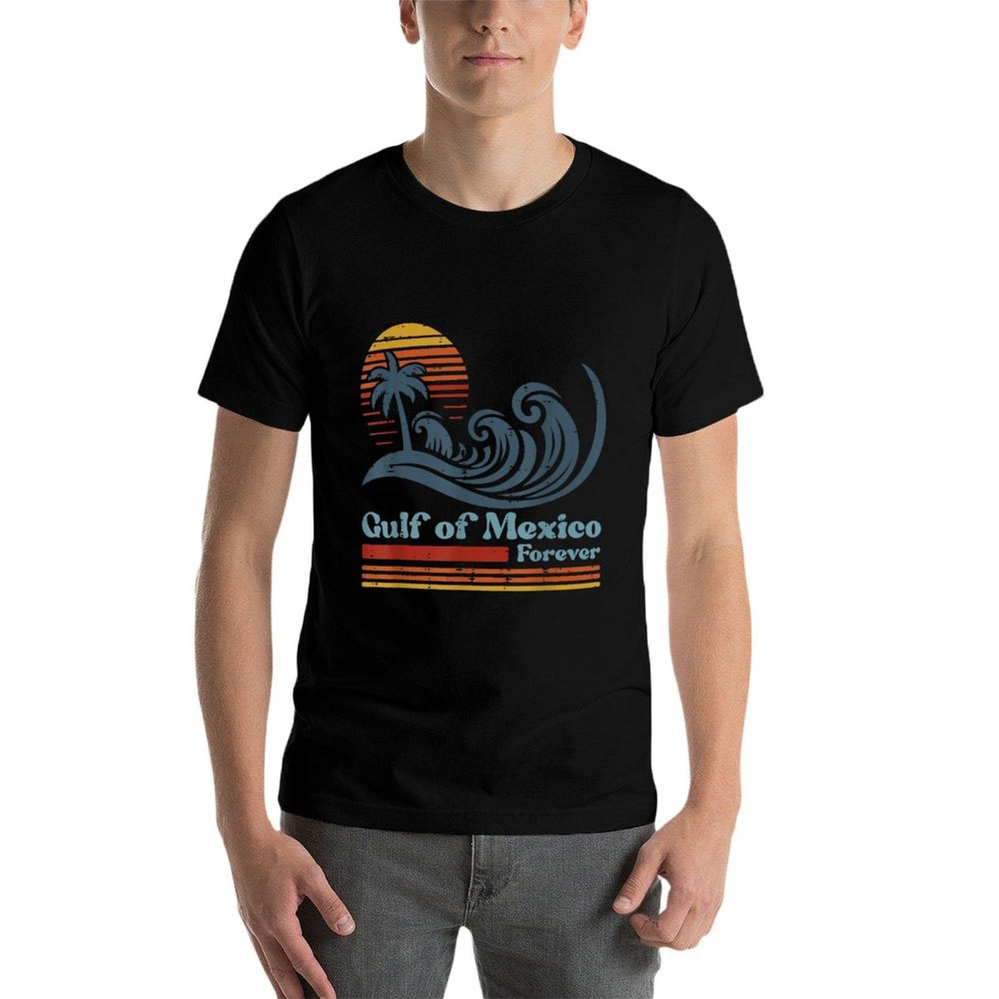 Gulf Of Mexico Forever Waves Gulfo De Mexican Men Women Kids  Fade-proof Color T-Shirt