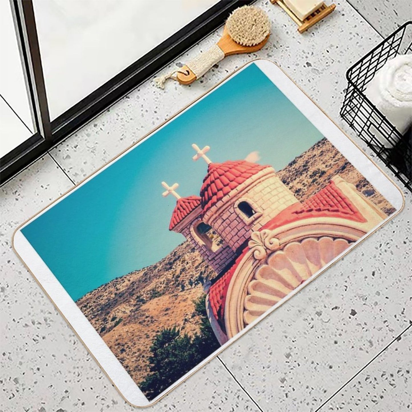 Roadside Shrine, Cyprus  Long-Lasting Bath Mat