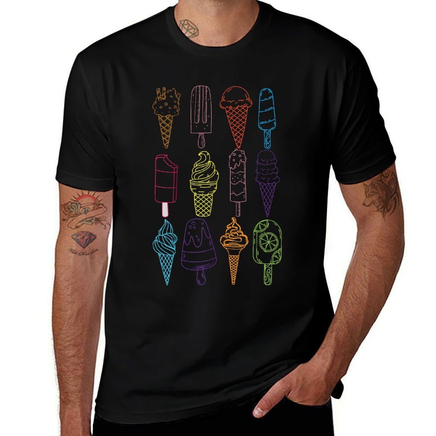 Ice Cream Summer Ice Design  Lightweight T-Shirt