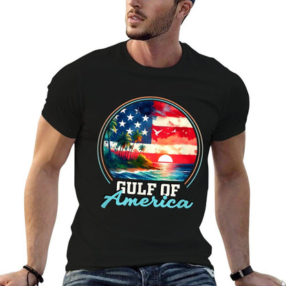 Gulf Of USA America Retro Vintage Beach Stretchy T-Shirt