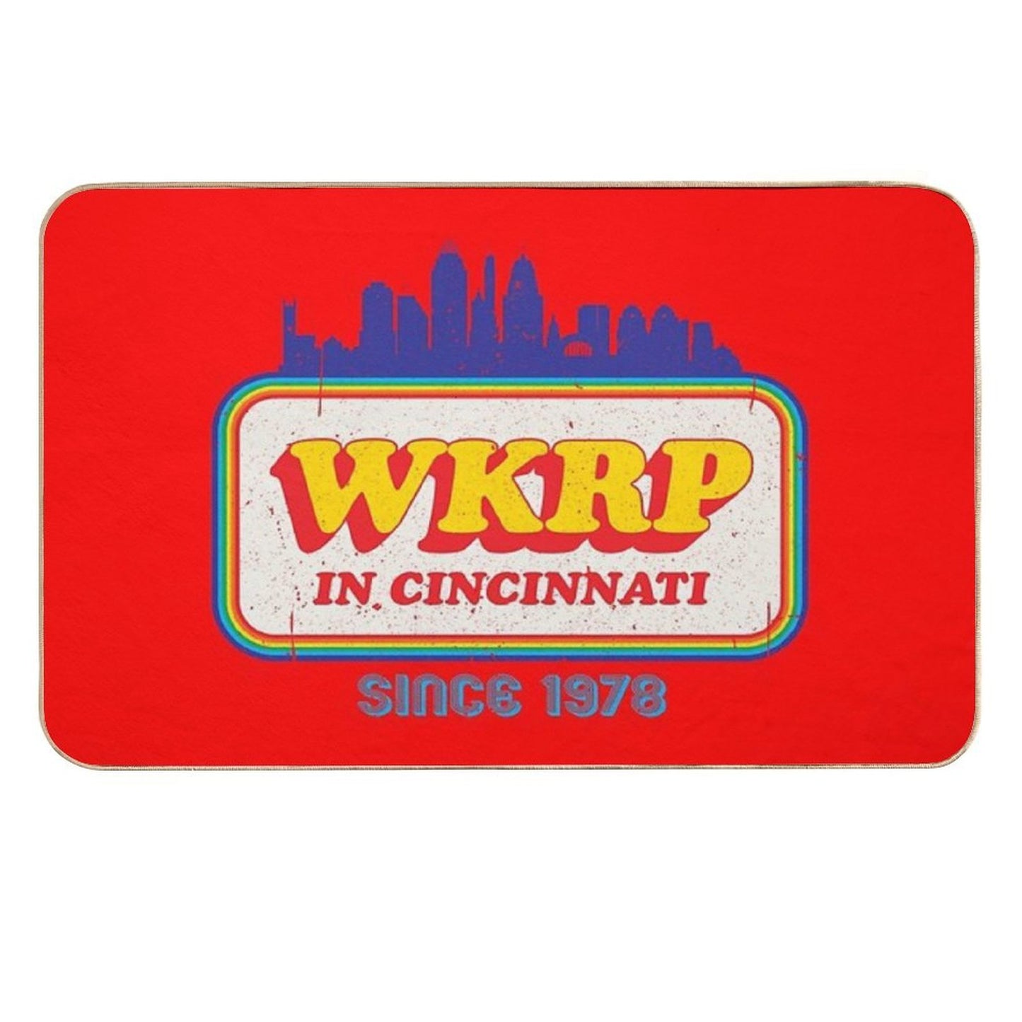 WKRP in Cincinnati Skyline Logo  Repositionable Bath Mat