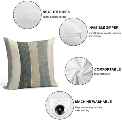 Classic Stripes Grey And Tan Design Pattern A Line Dress Classic Home Decor Stripes Soft Shrink-Resistant Throw Pillow