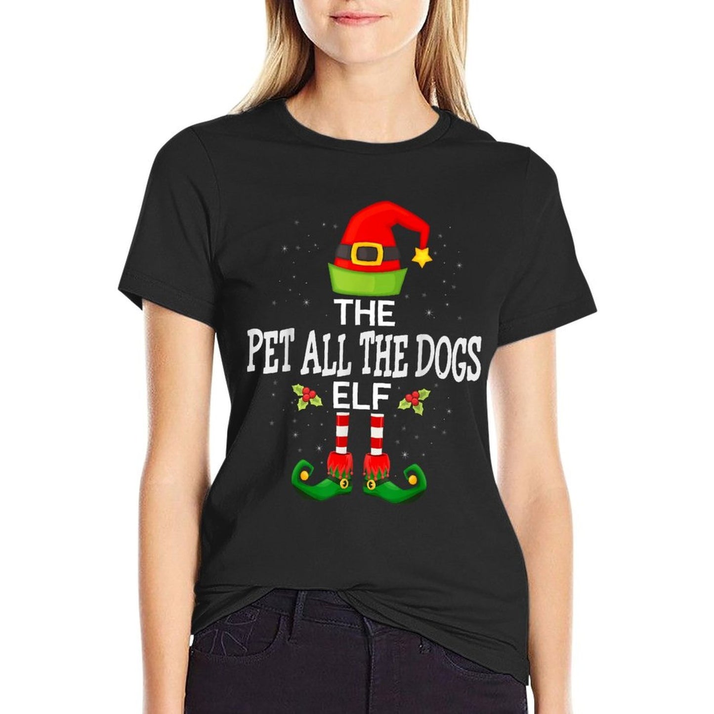 The Pet All The Dogs Elf Christmas Family Matching Pajama  Odor-resistant T-Shirt